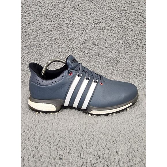 Adidas Tour 360 Boost Size 9 Golf Shoes EVN791001 Grey/White Soft Spike - Picture 4 of 10